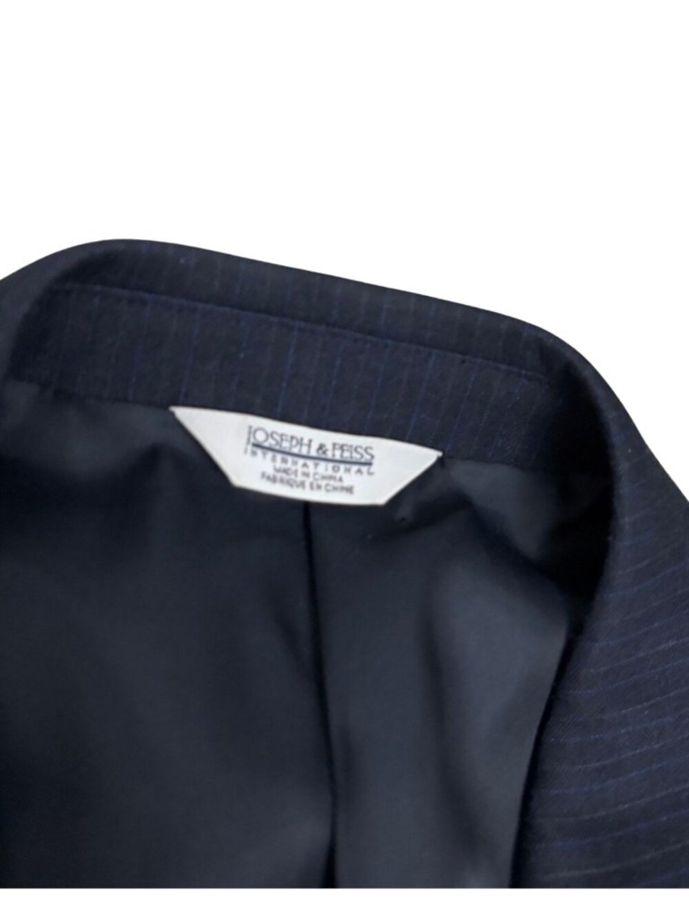 JOSEPH & FEISS PINSTRIPE SUIT Blue Business Casual Formal Blazer Pants Mens 40R - Picture 10 of 11
